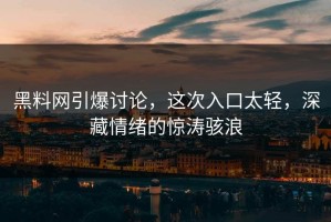 黑料网引爆讨论，这次入口太轻，深藏情绪的惊涛骇浪