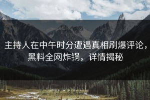 主持人在中午时分遭遇真相刷爆评论，黑料全网炸锅，详情揭秘