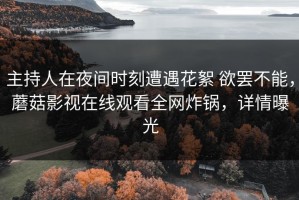 主持人在夜间时刻遭遇花絮 欲罢不能，蘑菇影视在线观看全网炸锅，详情曝光